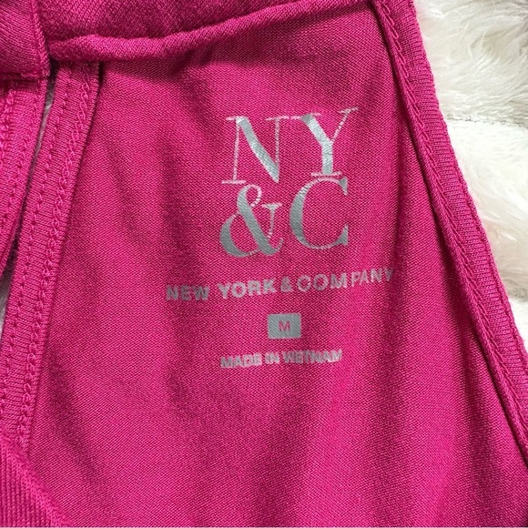 New York & Company Blouse Cut Out Halter Relaxed Fit Tank Top Medium Pink - Picture 3 of 7
